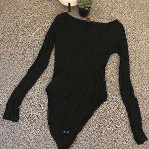 Forever21 Black Long Sleeve Bodysuit